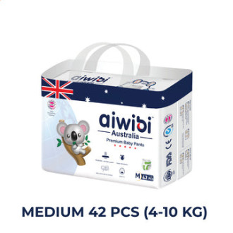 Aiwibi Australian Disposable Breathable Baby Diapers With Elastic Waistband - M42