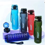 1 liter Sports Water Bottle with Time Sign BPA Free Reusable Adult Teens Gym School Camping Cycling