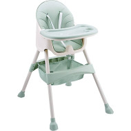 Portable 2-In-1 Baby High Chair with Adjustable Legs| Convertible Compact| Light Weight Highchair, Eating Sitting Dining Safety Belt | PU Leather Toddlers