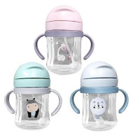Baby Straw Bottle,250ml Baby Drinking Cup, Baby Bottle with Straw
