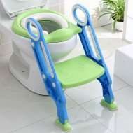 Potty Training Toilet Seat with Step Stool Ladder for Boys and Girls | Baby Toddler Kid Children Toilet Training Seat | Chair with Handles Padded Seat Non-Slip Wide Step