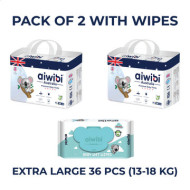 Aiwibi Australian Premium Baby Pants- XL36 Pack of 2 with Wipes