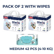 Aiwibi diaper M42 pack of 2 with wipes