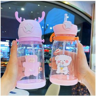 Cartoon Antlers Water Bottle For Kids Sippy Cups Water Bottle