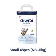 Aiwibi Disposable Breathable Baby Diapers With Elastic Waistband Small - 48Pcs