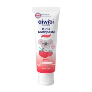 AIWIBI Kid's Toothpaste Strawberry Flavor Fluoride Free 60g for Children
