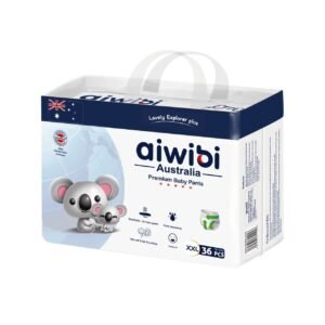 Aiwibi Premium Baby Pants XXL 36PCS for babies weighing 16–24kg with ultra-soft breathable material and superior absorbency.
