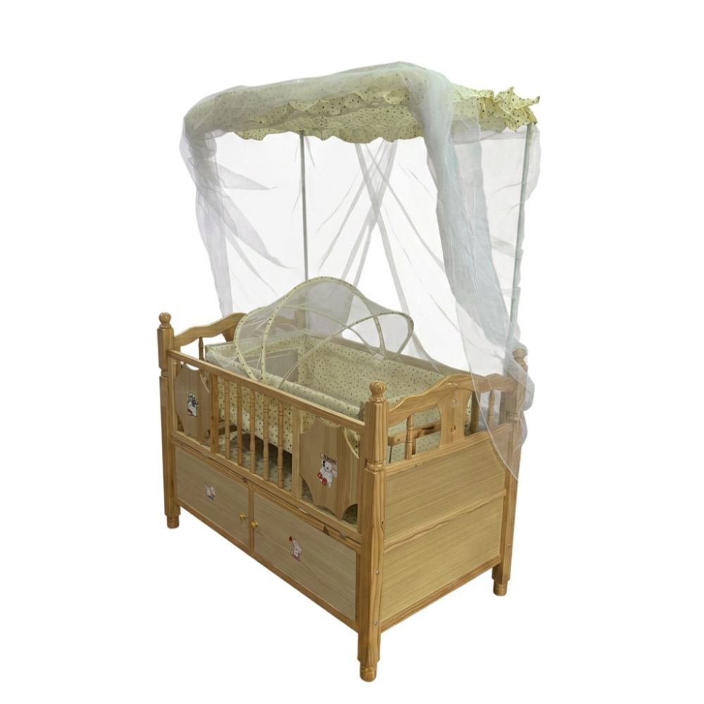 baby-wooden-cot-with-mosquito-net-storage-drawers-1
