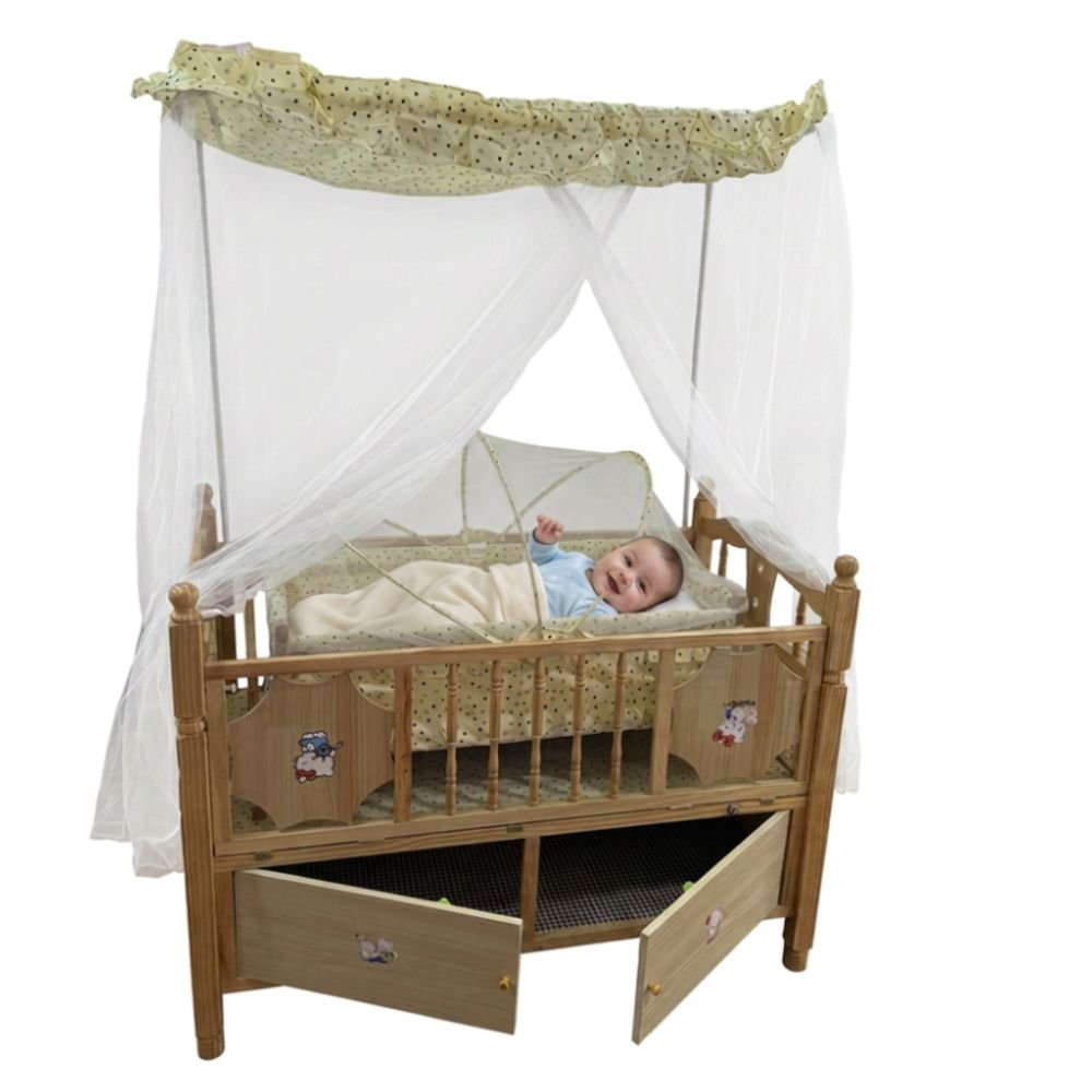 baby-wooden-cot-with-mosquito-net-storage-drawers-2