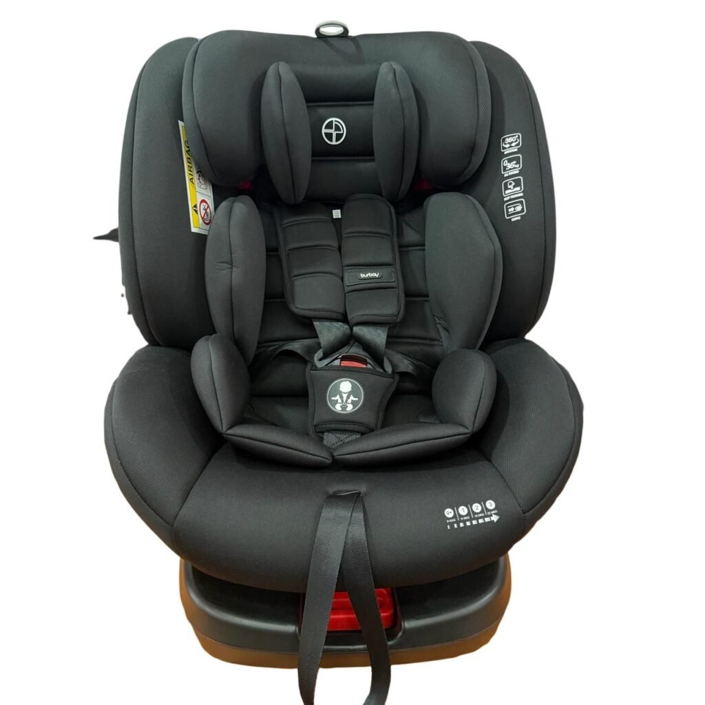 Burbay 360 Rotating ISOFIX Baby Car Seat Black