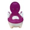 Pink and white cartoon face toddler potty training chair with armrests and backrest