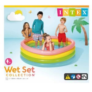 Intex Wet Set Collection inflatable family pool 66 x 18 inch with colorful multi-ring design