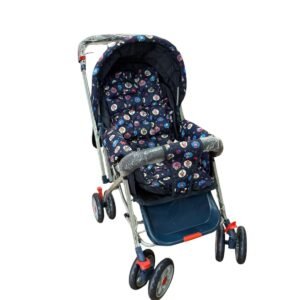 JAEYUNN baby stroller with canopy, cushioned seat, safety harness, and foldable lightweight frame