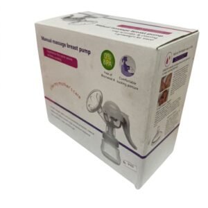 BPA-free manual breast pump with ergonomic handle and milk collection bottle for breastfeeding mothers