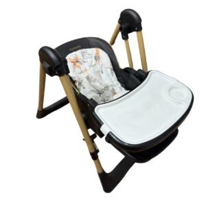 POPYPAPA baby feeding chair with removable tray, padded seat, and safety harness for babies and toddlers