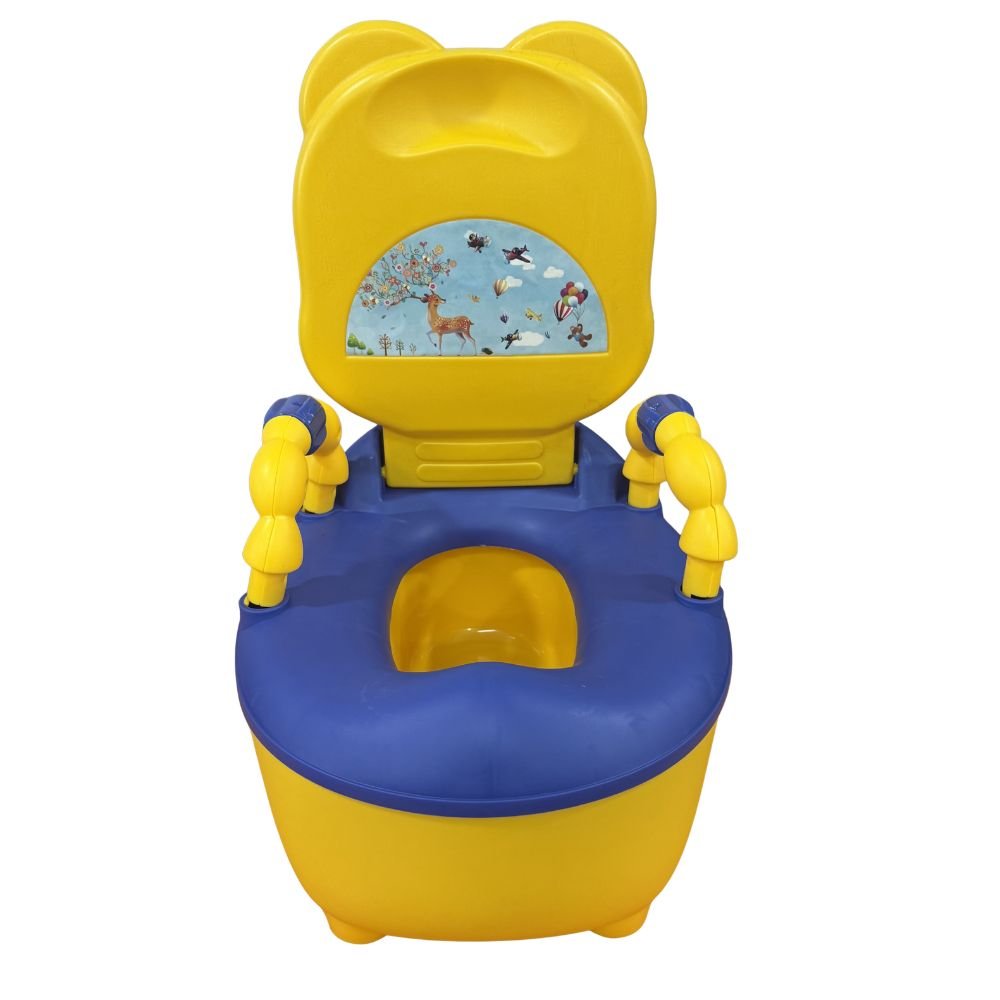toddler-potty-training-chair-yellow-blue-armrests-main Yellow and blue toddler potty training chair with backrest and armrests for toilet training