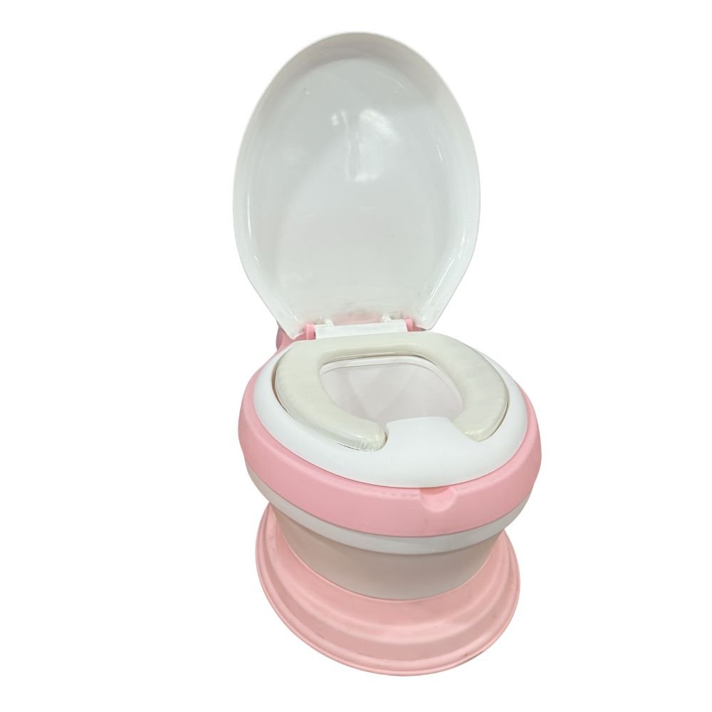 toddler-potty-training-toilet-with-lid-pink-main Pink toddler potty training toilet with lid, removable bowl and comfortable training seat