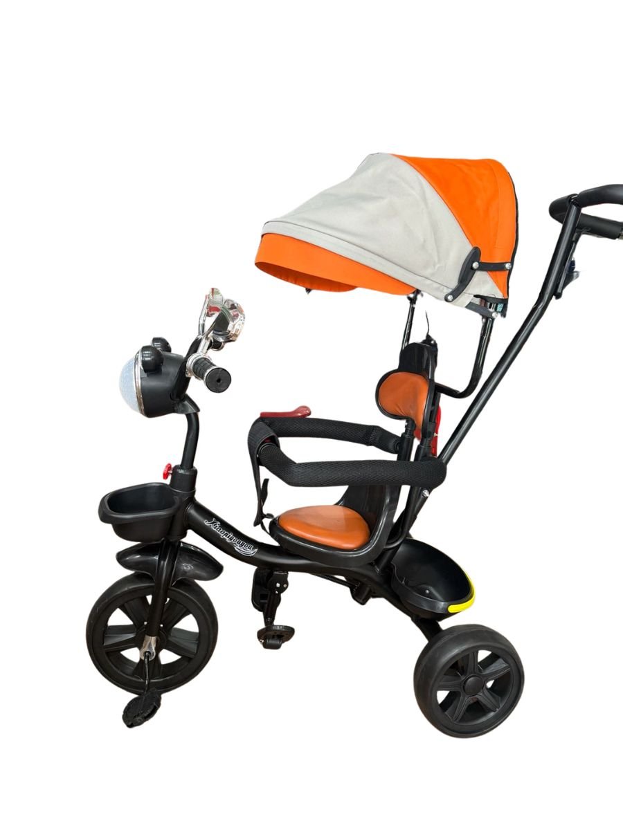 xiaopiyouyou-3-in-1-baby-tricycle-with-adjustable-push-handle-parental-control-canopy-for-kids-side