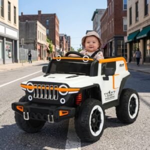 A baby driving jeep