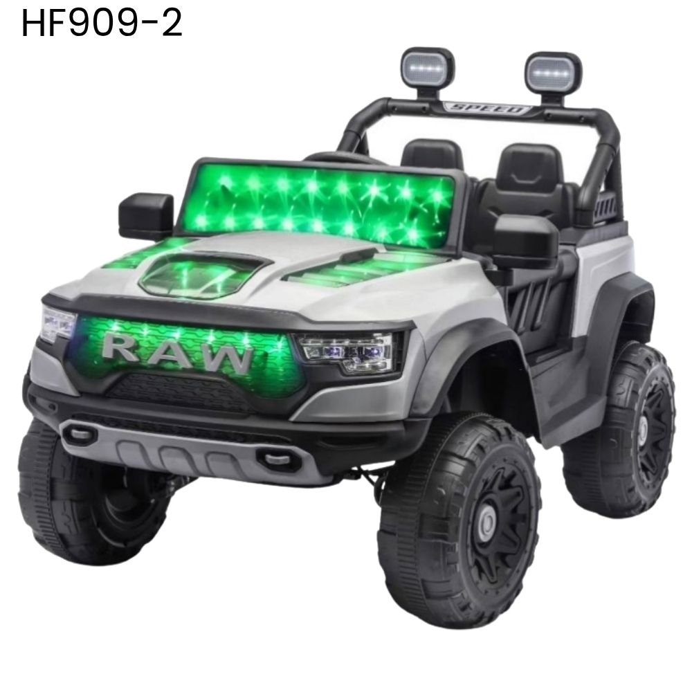 kids-electric-ride-on-jeep-hf909-2-grey-green-led-nepal Kids Electric Ride-On Jeep HF909-2 with LED lights and rechargeable battery for children in Nepal