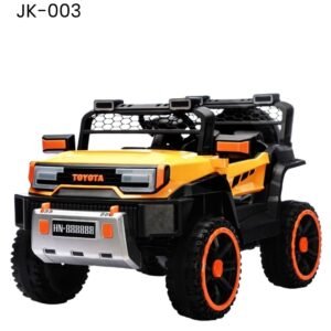 Kids Electric Ride-On Jeep JK-003 yellow 12V battery-powered off-road SUV with LED lights and parental remote control