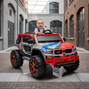 A baby driving a jeep of model M5RR