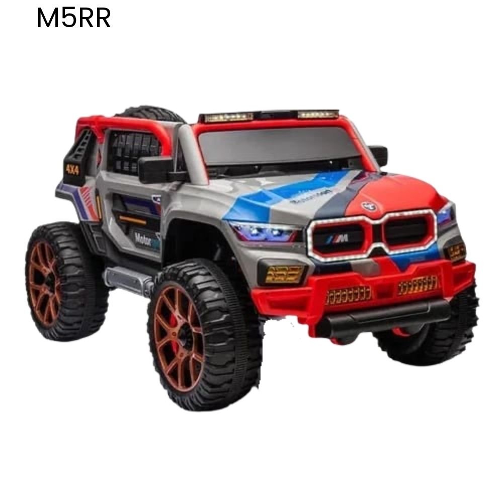 kids-electric-ride-on-jeep-m5rr-red-grey-nepal Kids Electric Ride-On Jeep M5RR red and grey 12V battery-powered off-road SUV with LED lights and parental remote control