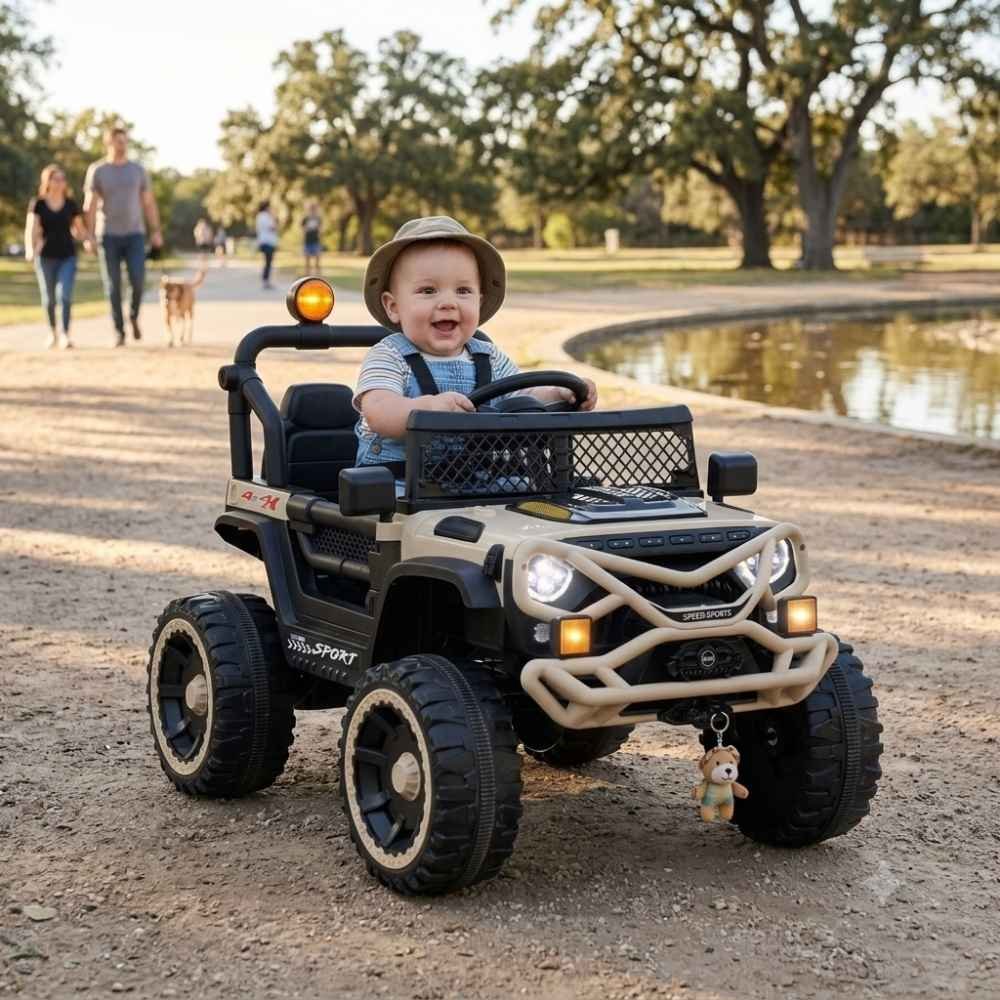 kids-electric-ride-on-jeep-mx6688-2-beige-off-road-nepal-baby Kids Electric Ride-On Jeep MX6688-2 beige off-road battery-powered jeep with LED headlights and remote control