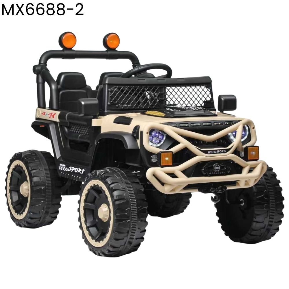 kids-electric-ride-on-jeep-mx6688-2-beige-off-road-nepal-main Kids Electric Ride-On Jeep MX6688-2 beige off-road battery-powered jeep with LED headlights and remote control