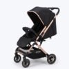 Popypapa D8 premium foldable baby stroller in black with a rose gold frame, suitable for babies 6 months and above.