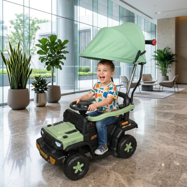 Toddler riding an electric push car for children aged 1–3 years – Kids Kart Nepal