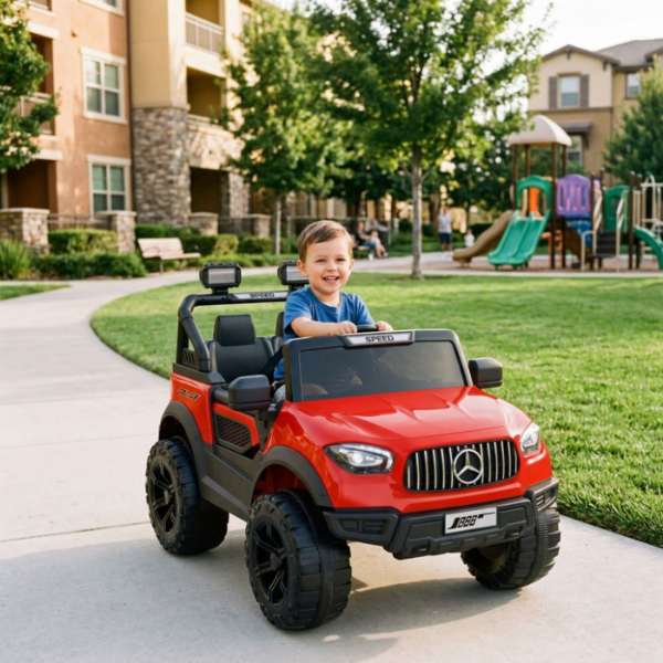 Child riding a battery-powered ride-on car for children aged 3–5 years – Kids Kart Nepal