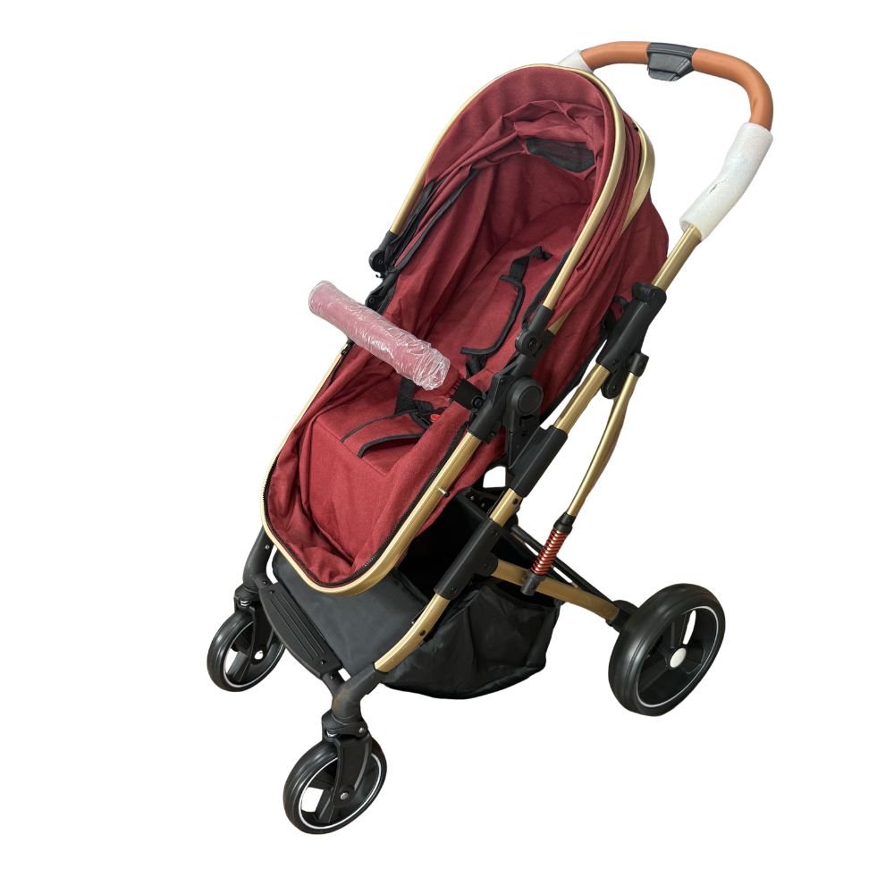 t988-premium-2-in-1-baby-stroller-red-gold-3