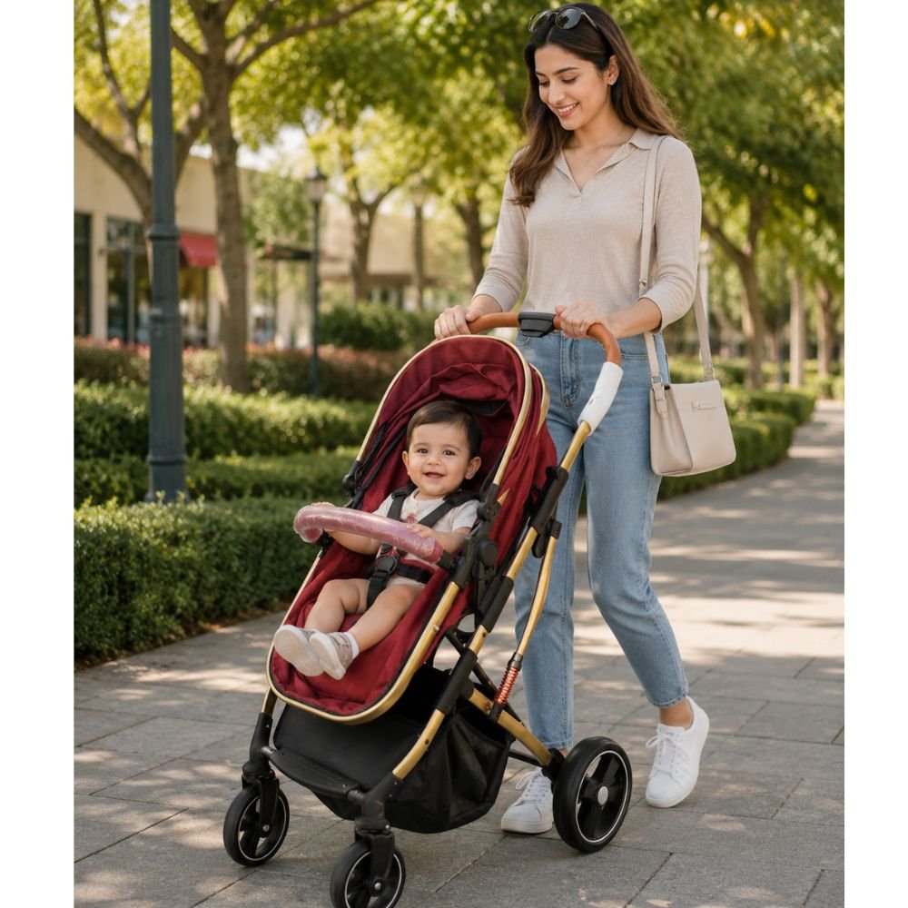 t988-premium-2-in-1-baby-stroller-red-gold-5